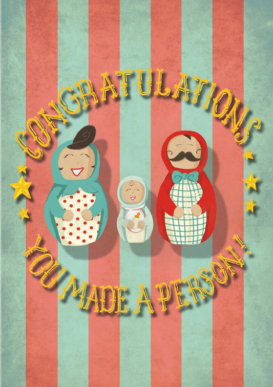 Congratulations! You made a person! new baby card