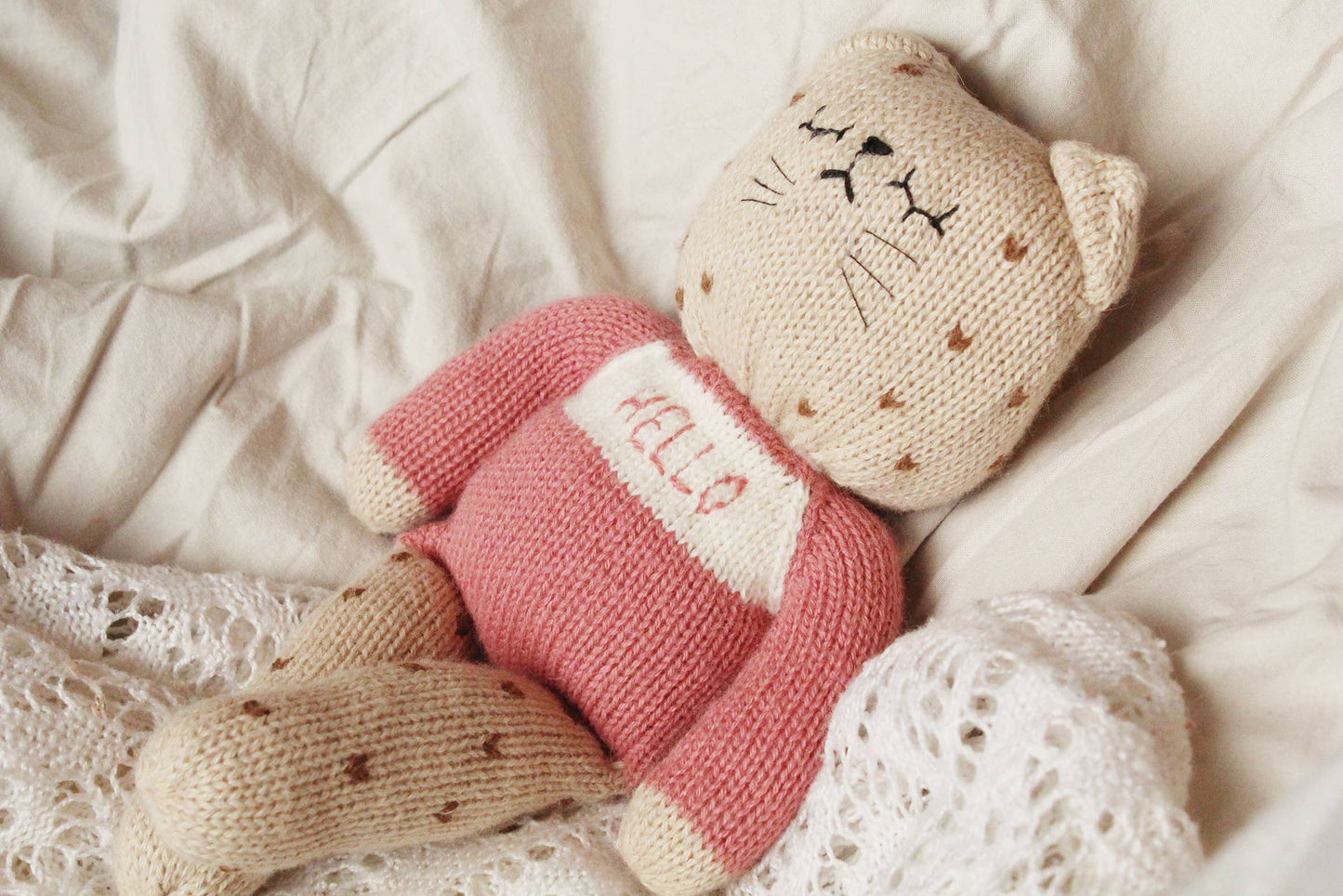 Handmade cheetah cuddle toy