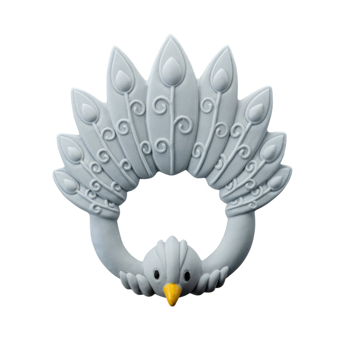 Natural Rubber Teether | Light Blue Peacock