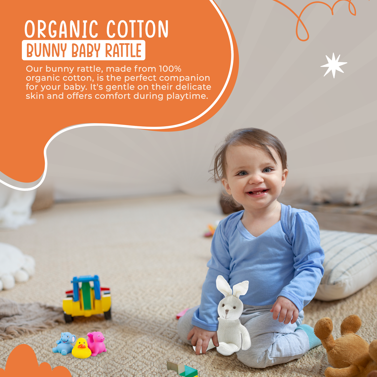 Knitted Bunny Rattle