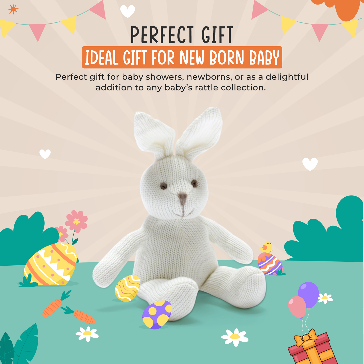 Knitted Bunny Rattle