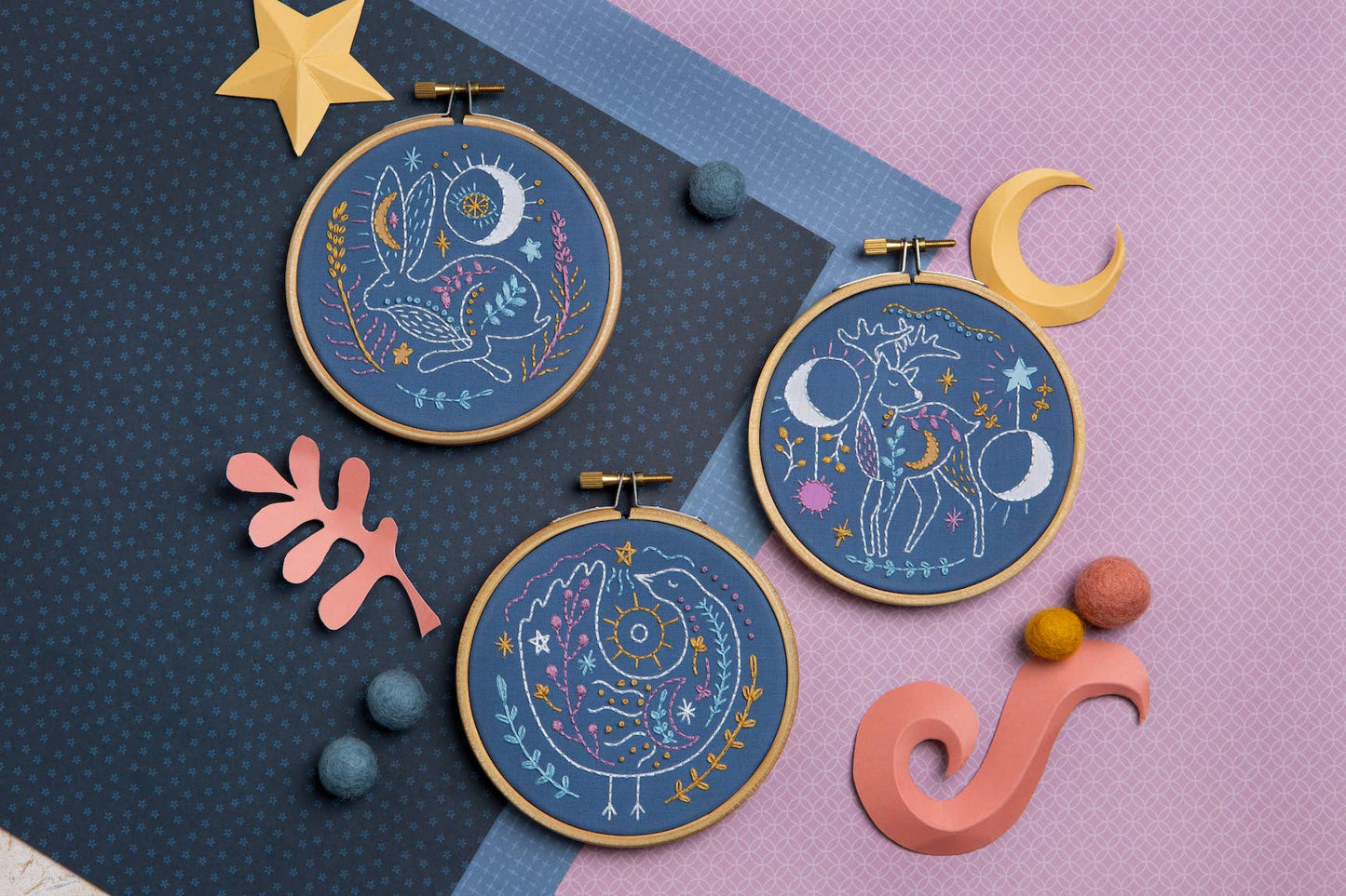 Mini Embroidery Kit | Celestial Hare
