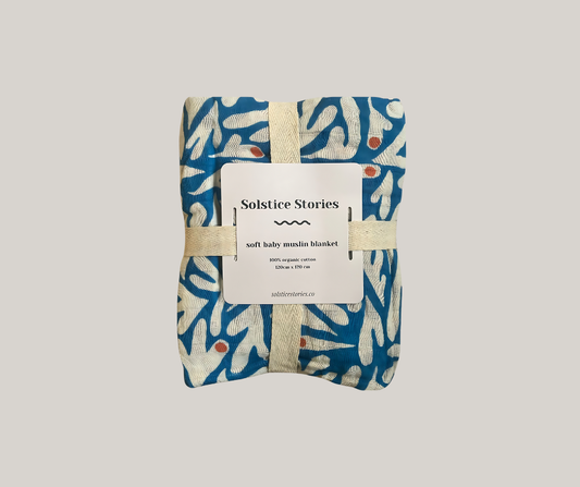 Large Organic Cotton Muslin Swaddle Blanket | Coconut Grove