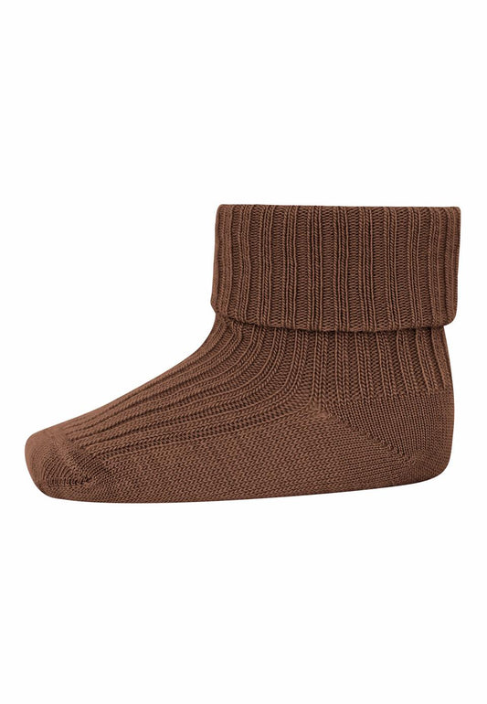 Wool Rib Baby Socks | Pecan Pie