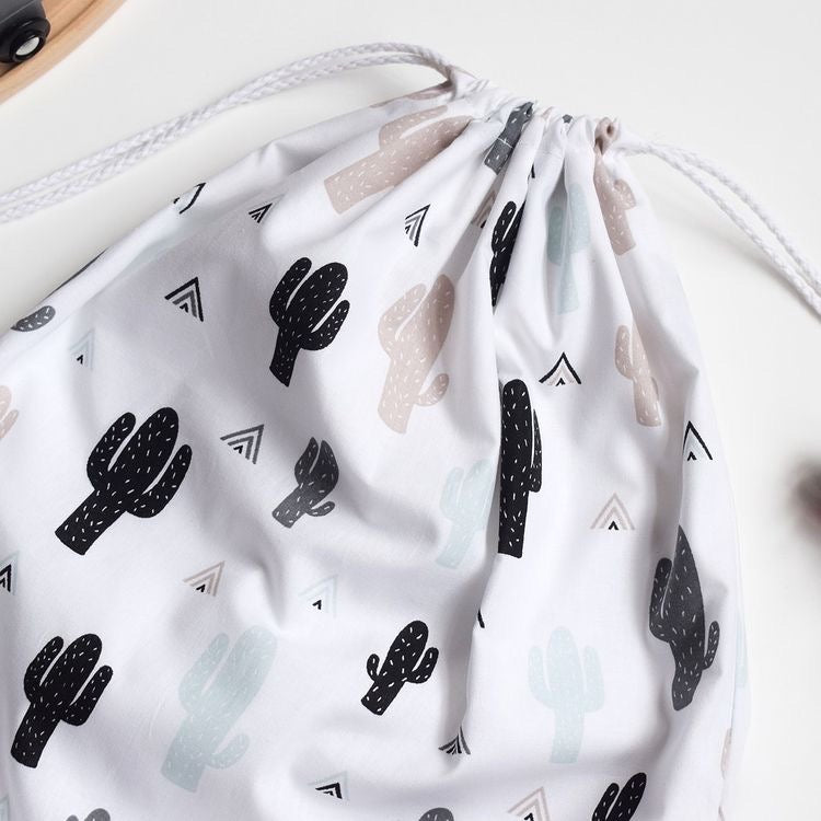 Mint Cactus Drawstring Bag