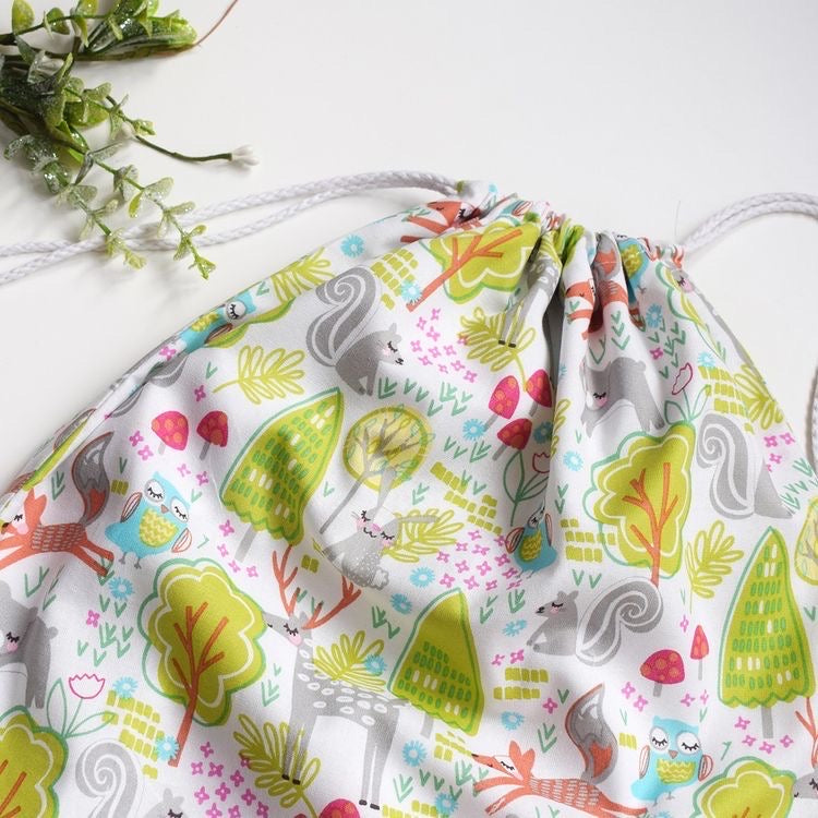 Green Woodland Drawstring Bag