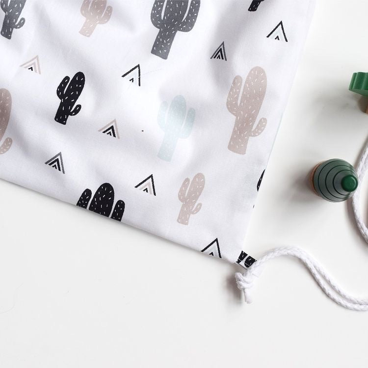 Mint Cactus Drawstring Bag