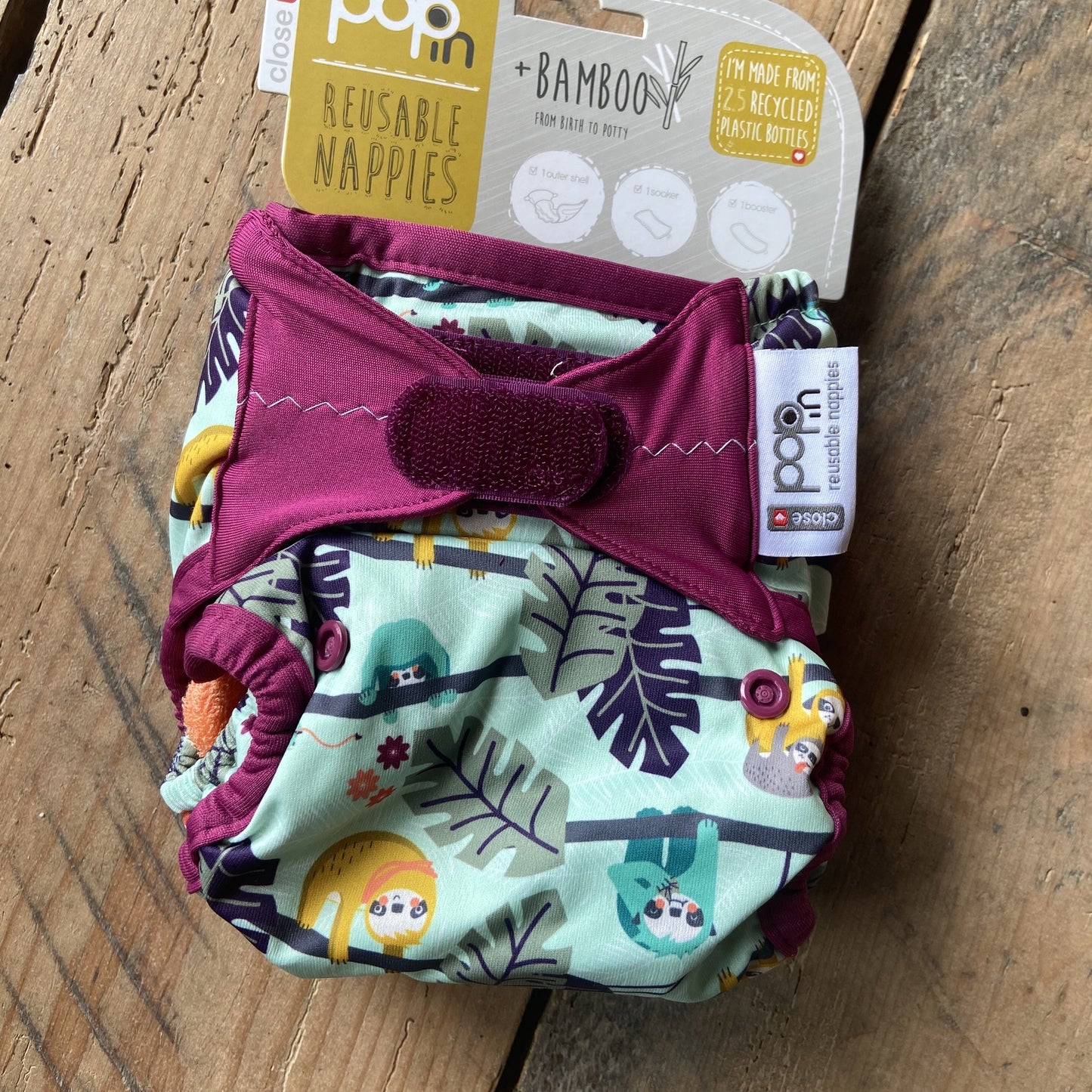 close pop in reusable cloth nappy