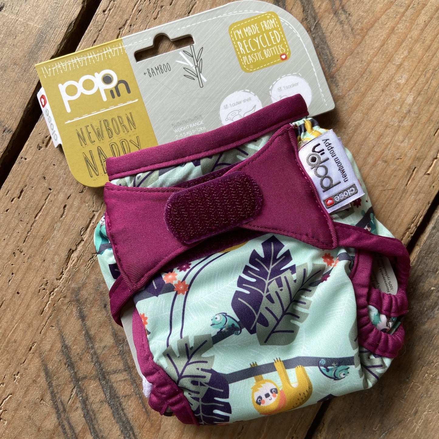 close pop in reusable nappy newborn cloth nappy