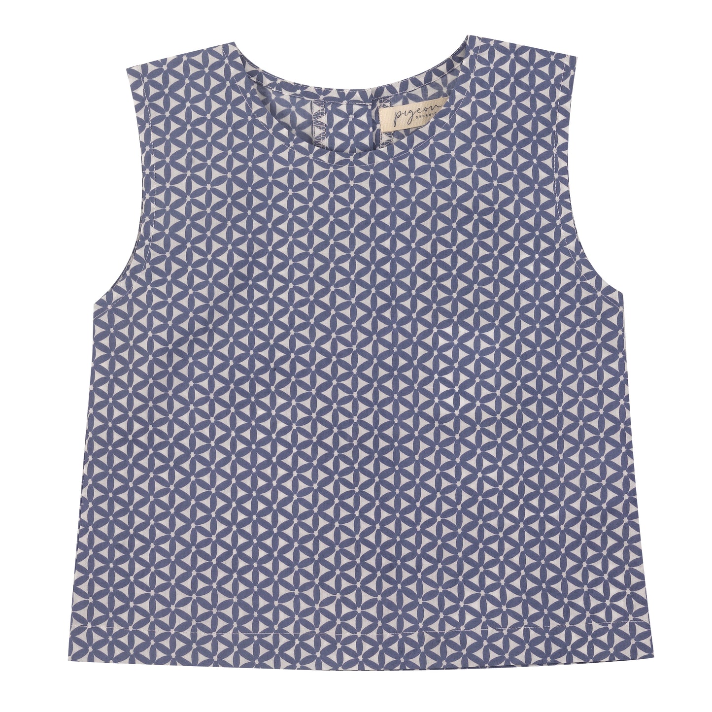 sleeveless block print top pigeon organics