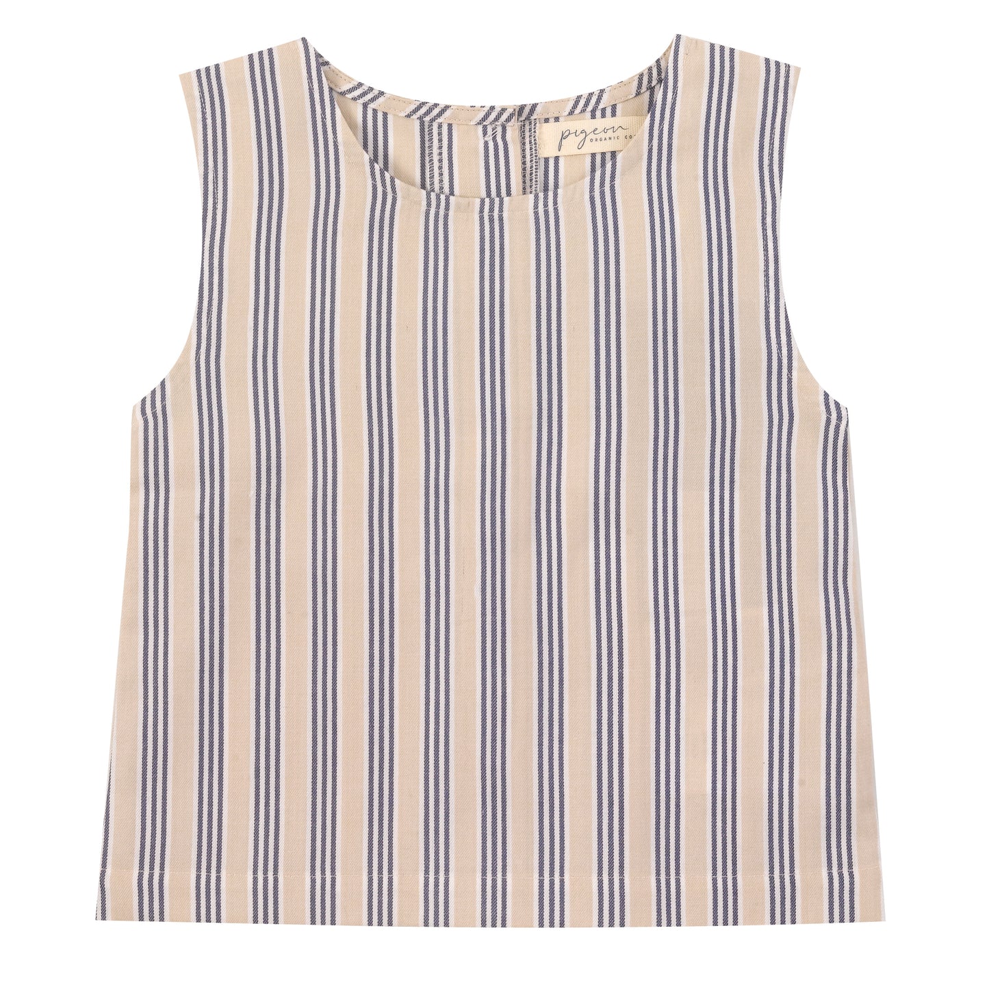 pigeon organics sleeveless top blue stone stripe