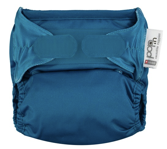 close pop in reusable cloth nappy peacock
