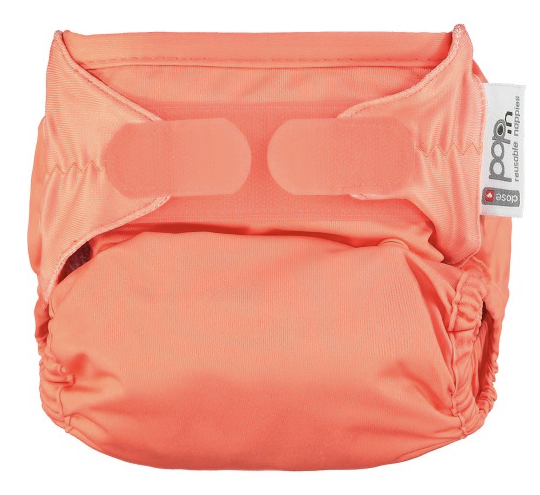 close pop in reusable cloth nappy coral
