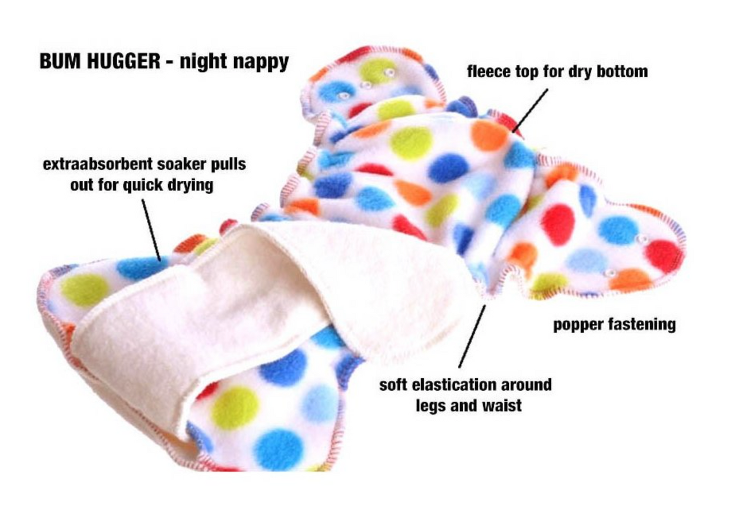 Bum Hugger: Popper Fastening: Natural