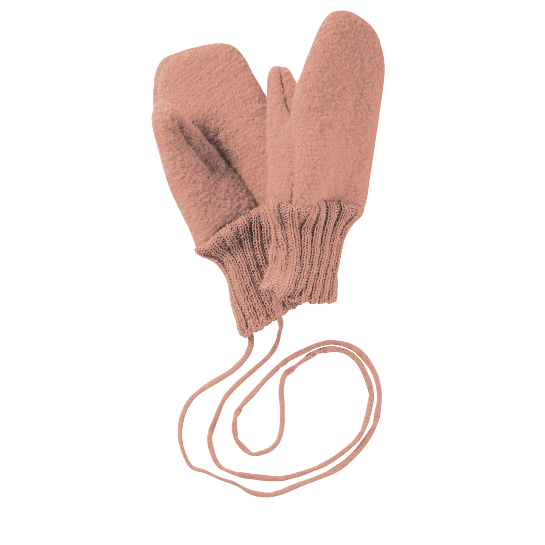 disana boiled wool gloves rose