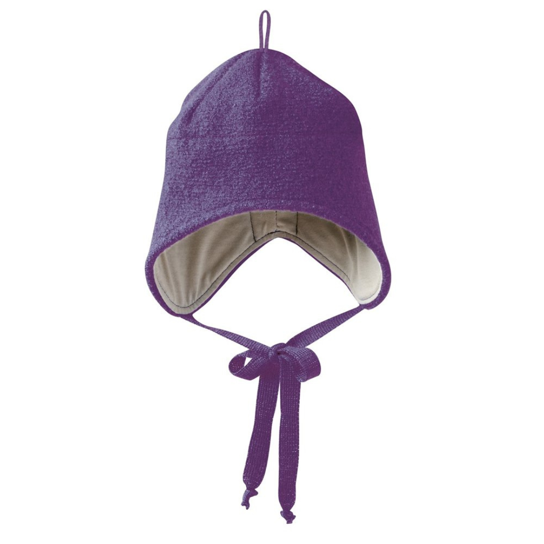 disana boiled wool hat plum