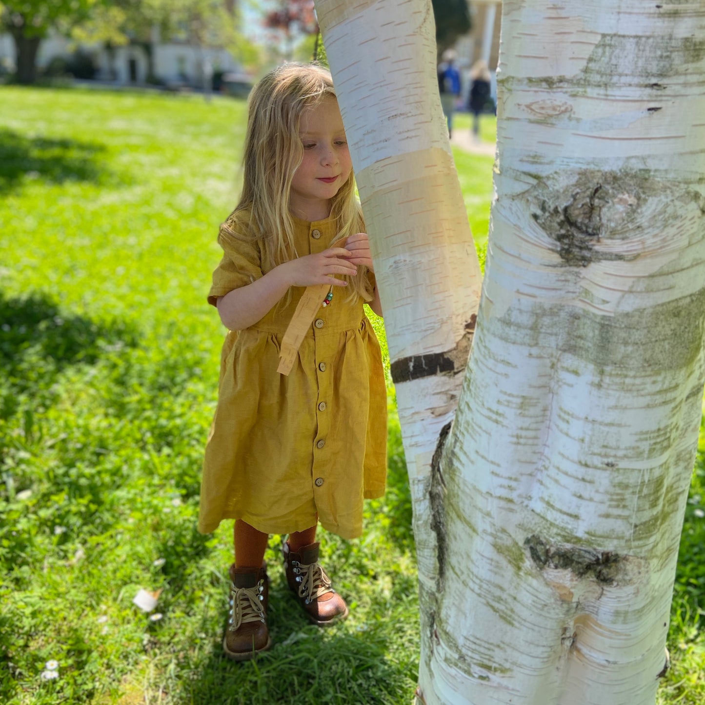 linen dress red roux rouge