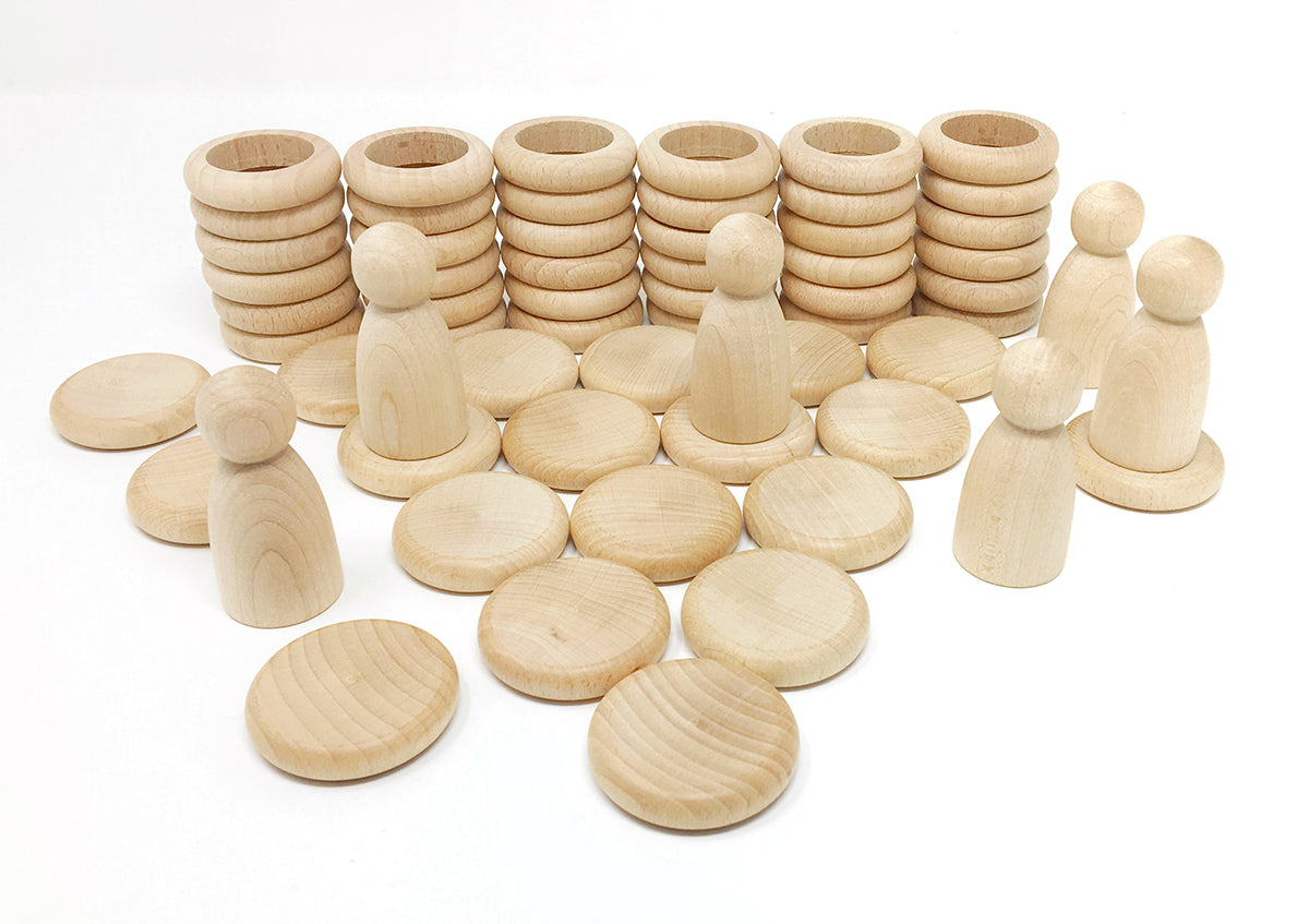 Nins, Rings and Coins Natural Wood