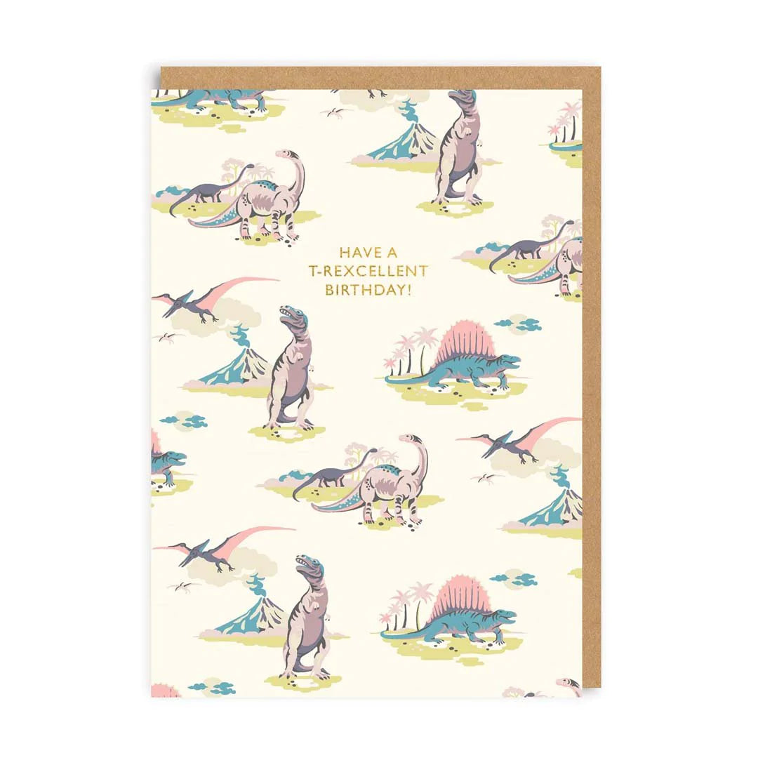 Pastel Dinosaurs Birthday Card