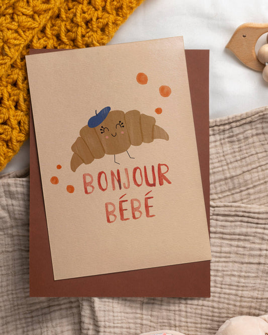 Bonjour Bebe new baby card