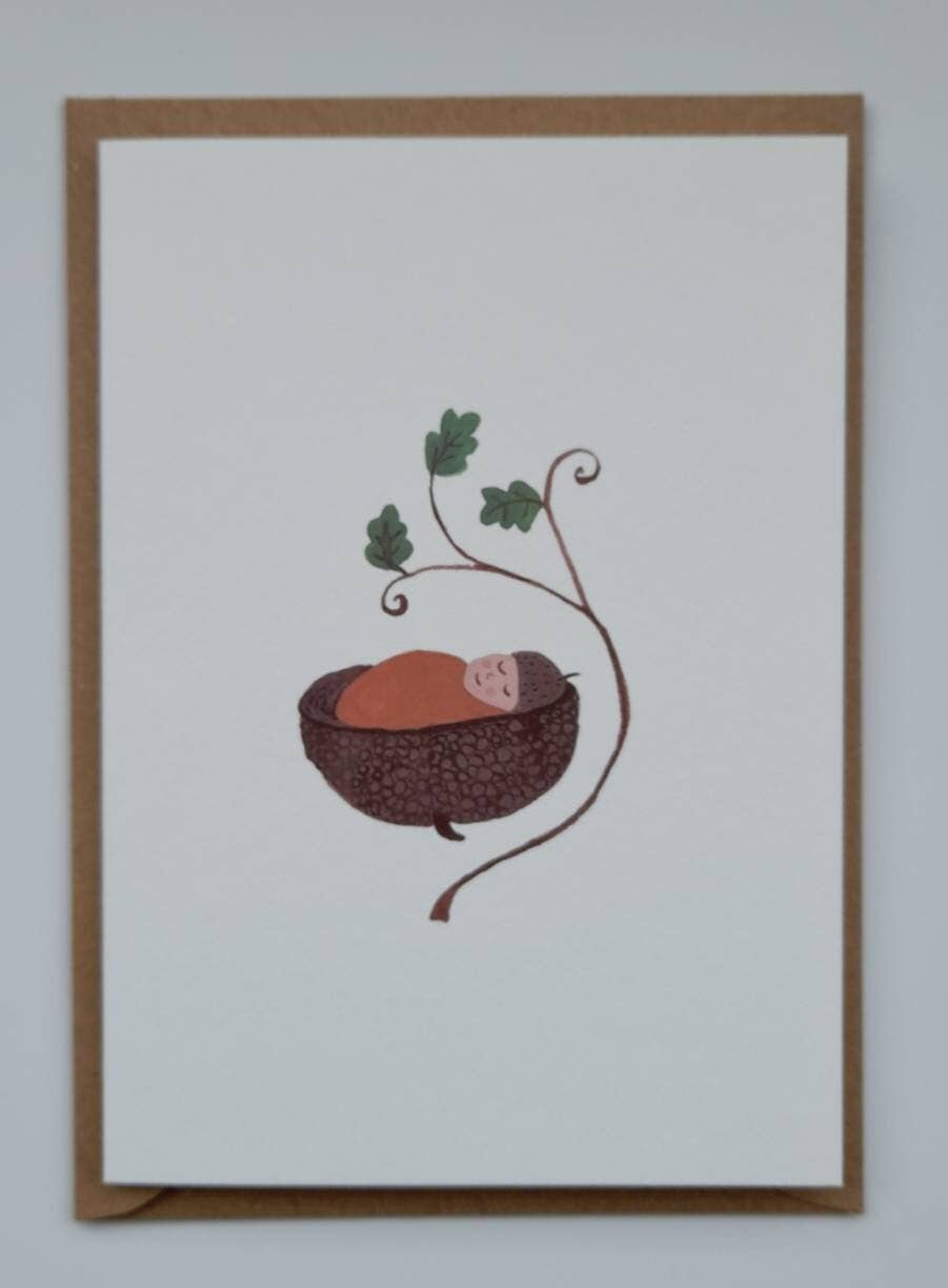 Acorn Baby Greetings card