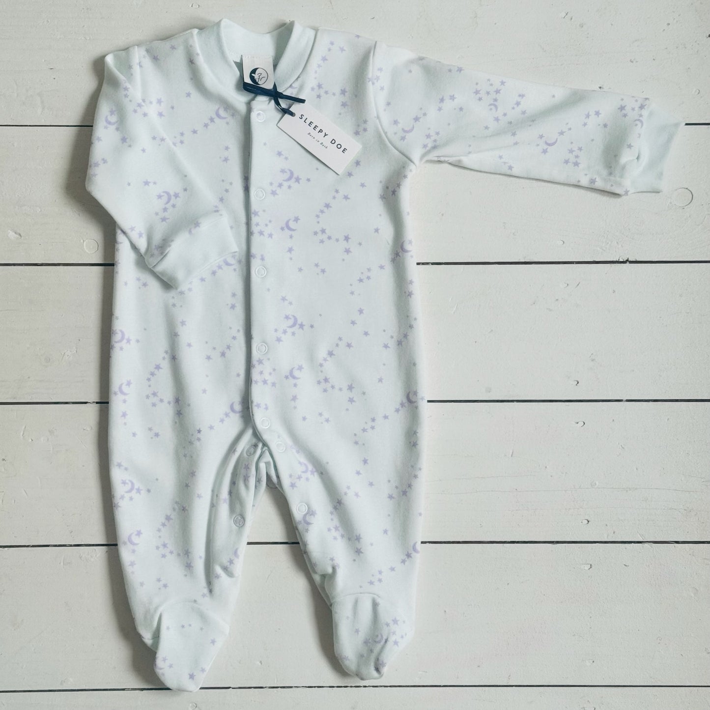 Baby Sleepsuit | Lavender Moon & Stars