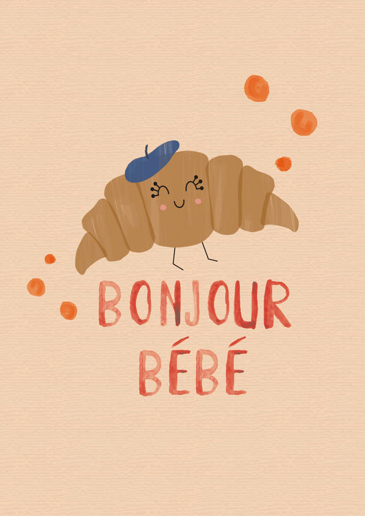 Bonjour Bebe new baby card