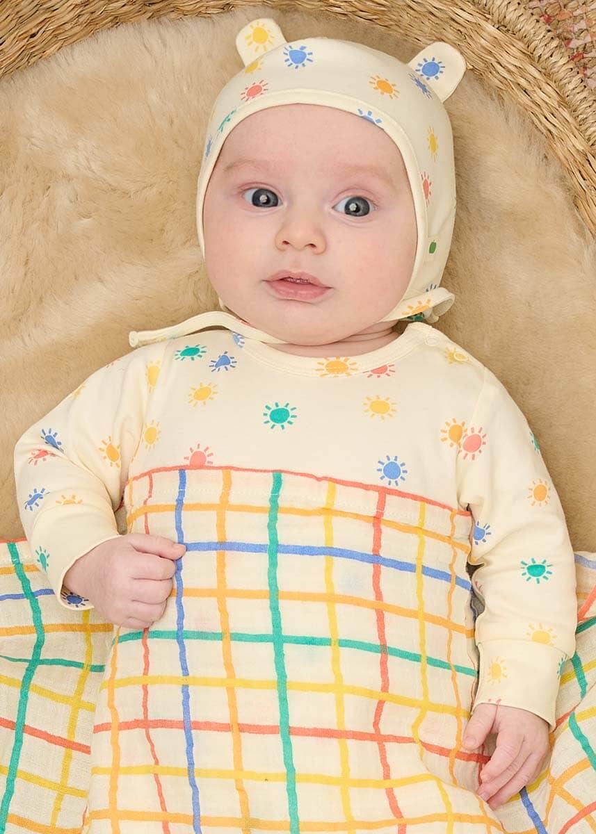 Ditto | Rainbow Check | Large Muslin Swaddle Blanket