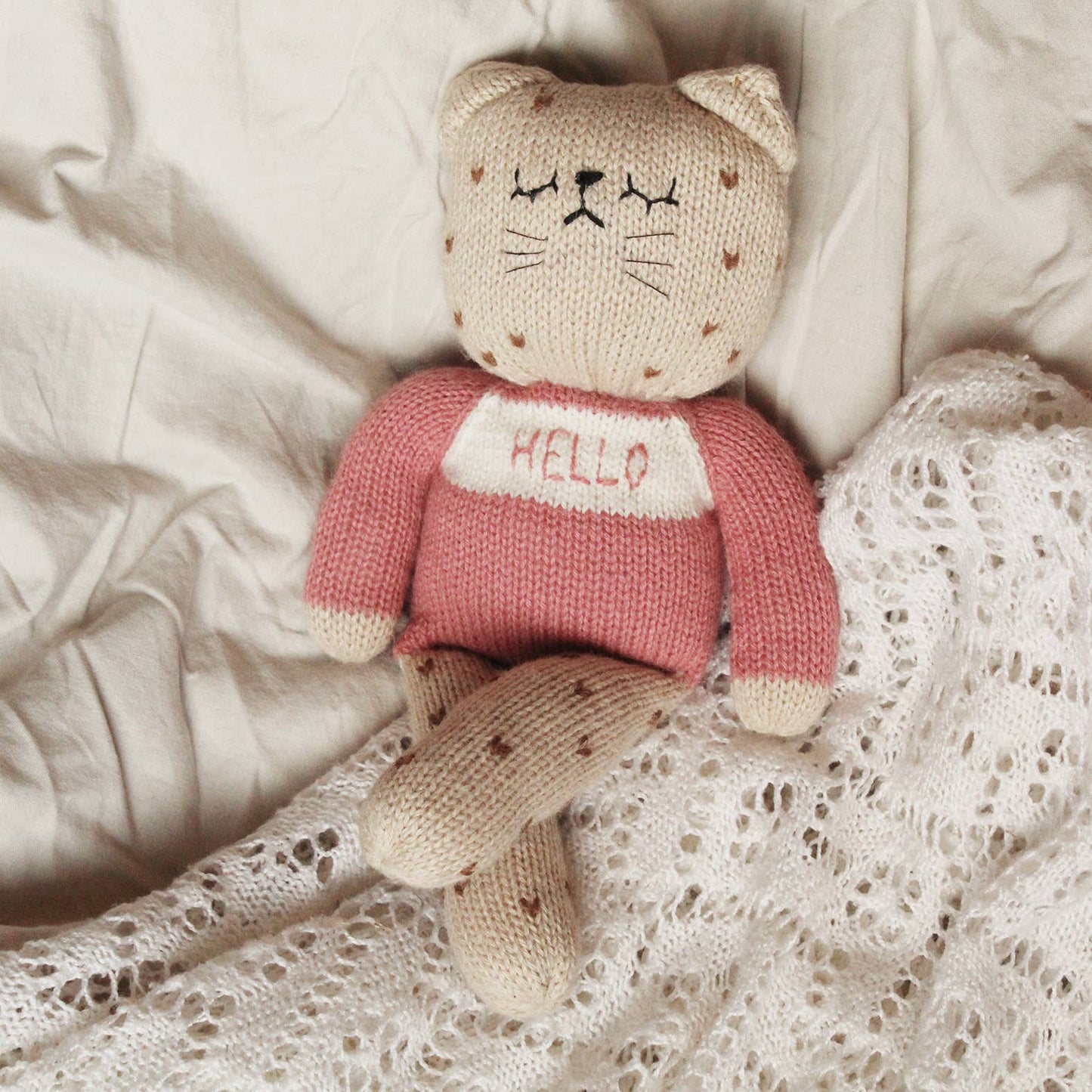 Handmade cheetah cuddle toy