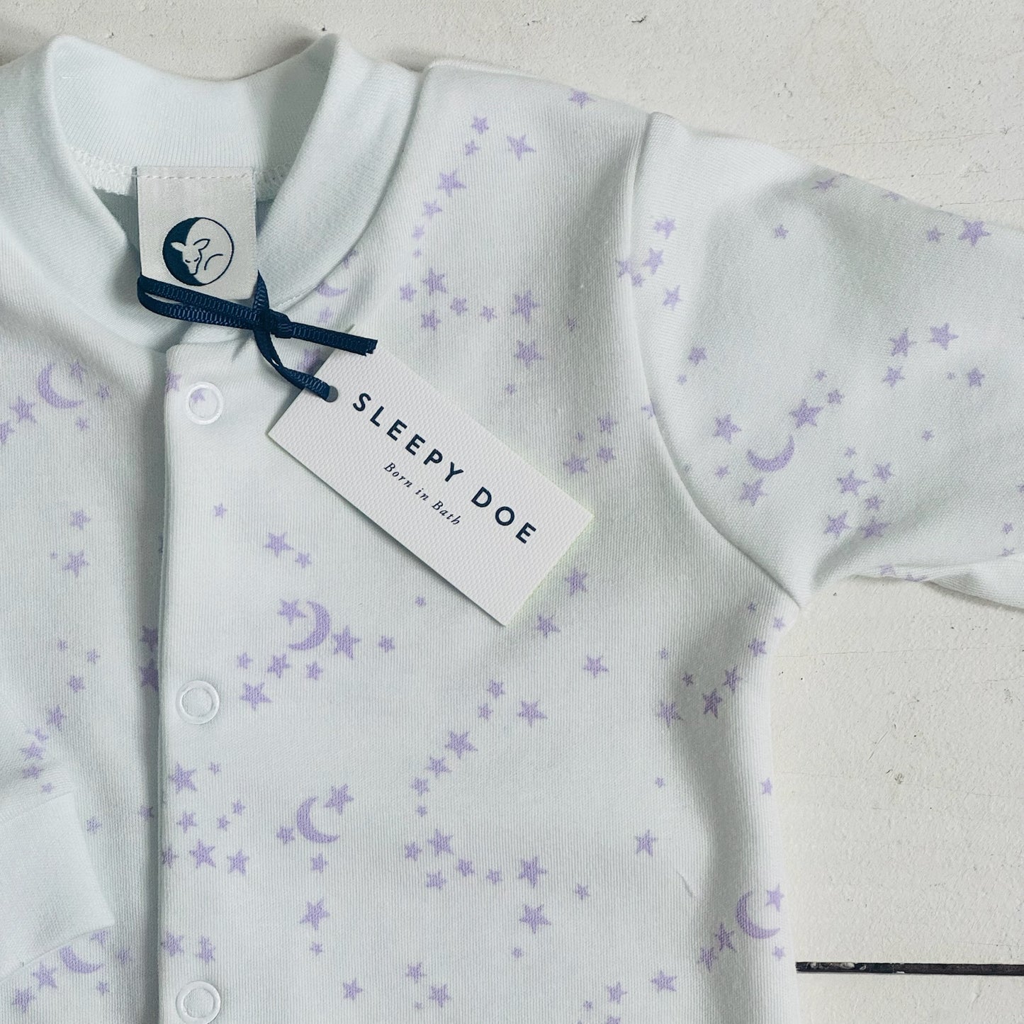Baby Sleepsuit | Lavender Moon & Stars