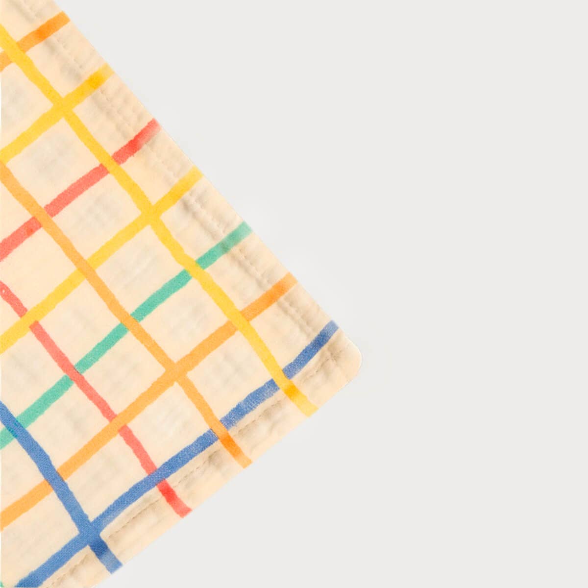 Ditto | Rainbow Check | Large Muslin Swaddle Blanket