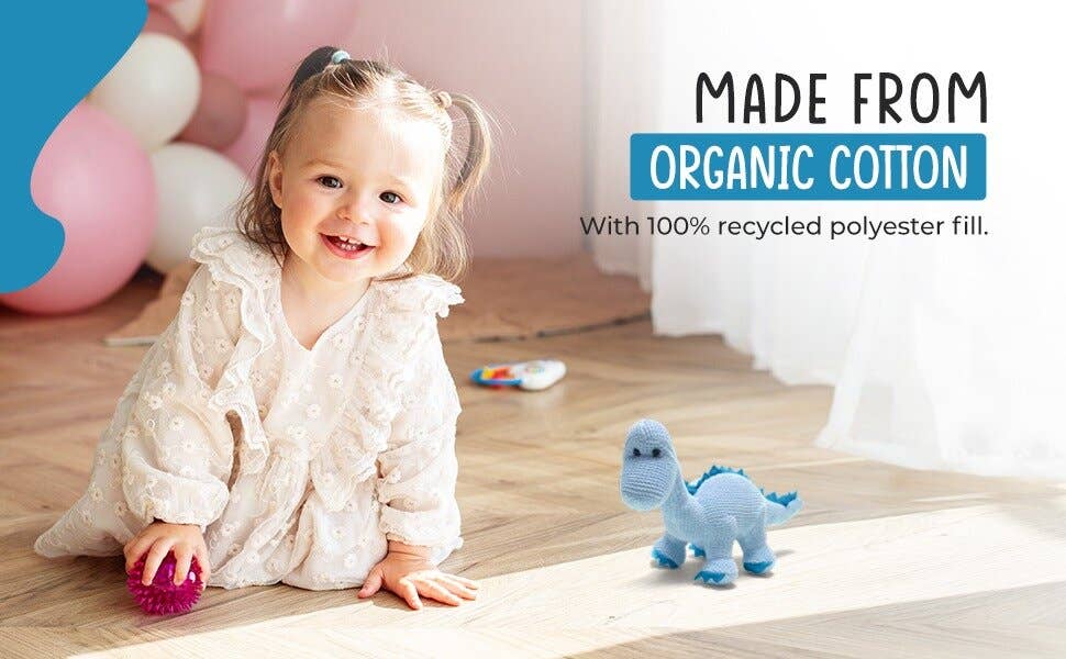 Knitted Diplodocus Baby Rattle