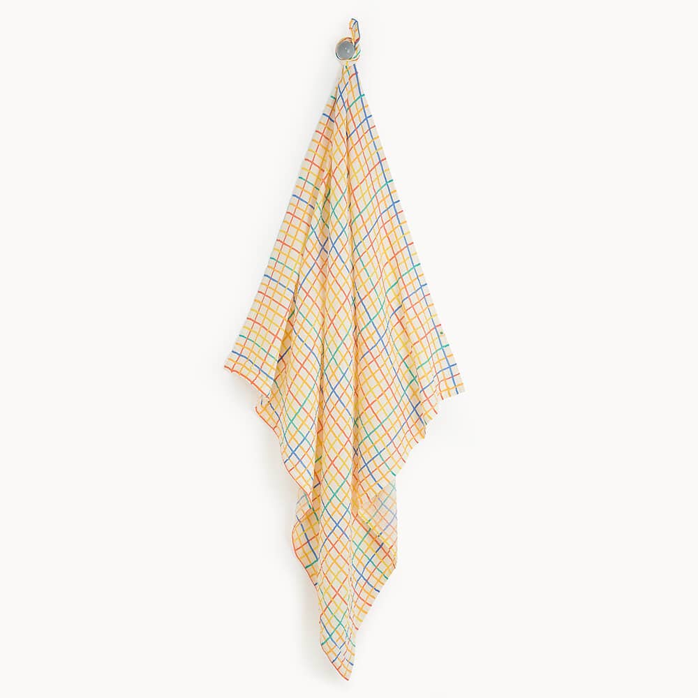 Ditto | Rainbow Check | Large Muslin Swaddle Blanket
