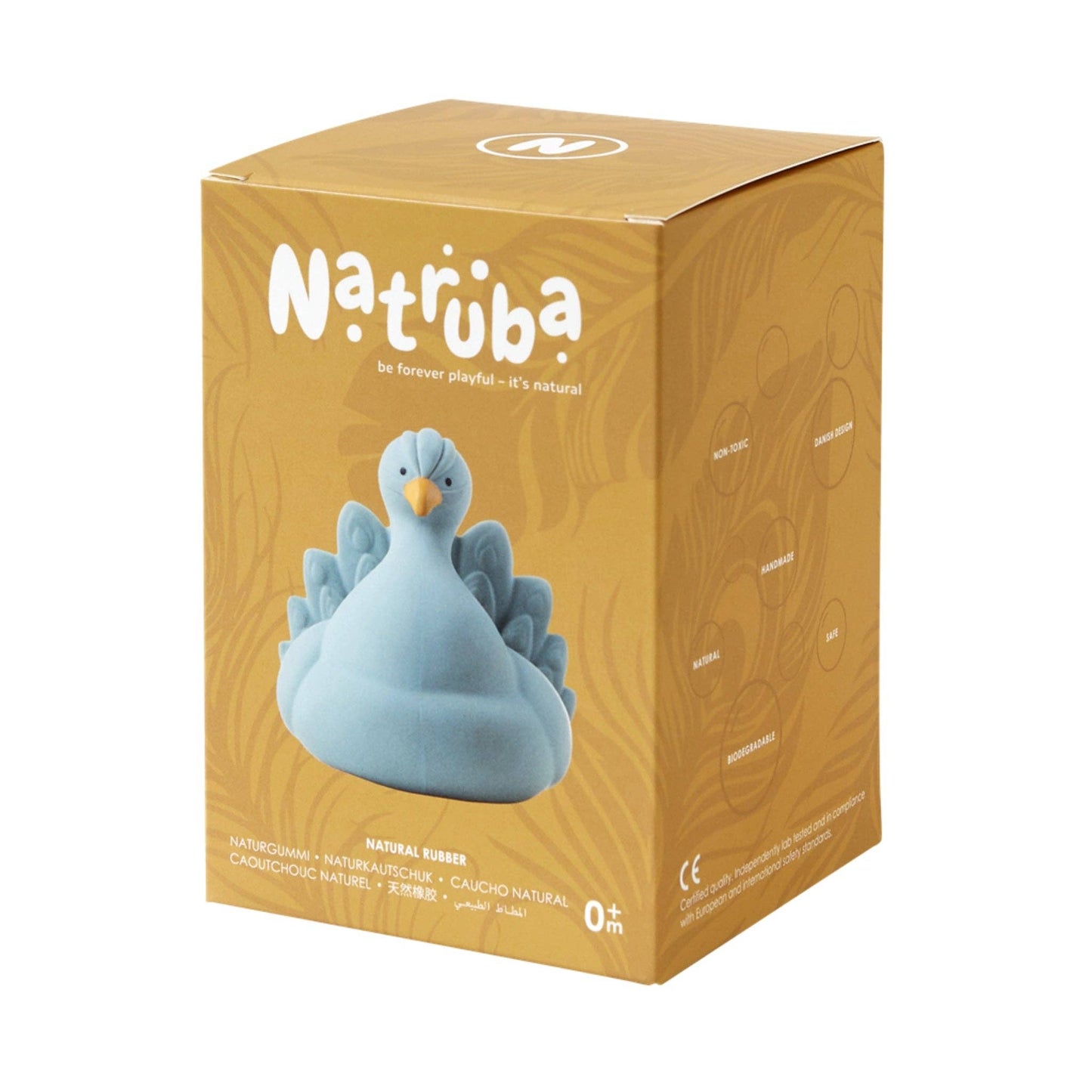 Natural Rubber Bath Toy | Light Blue Peacock