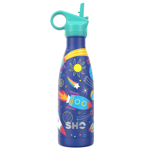 SHO Kids Bottle with Straw Lid | Space | 375ml