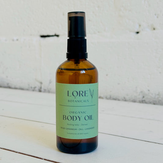 Organic Body Oil | Rose Geranium, Dill & Lavendar
