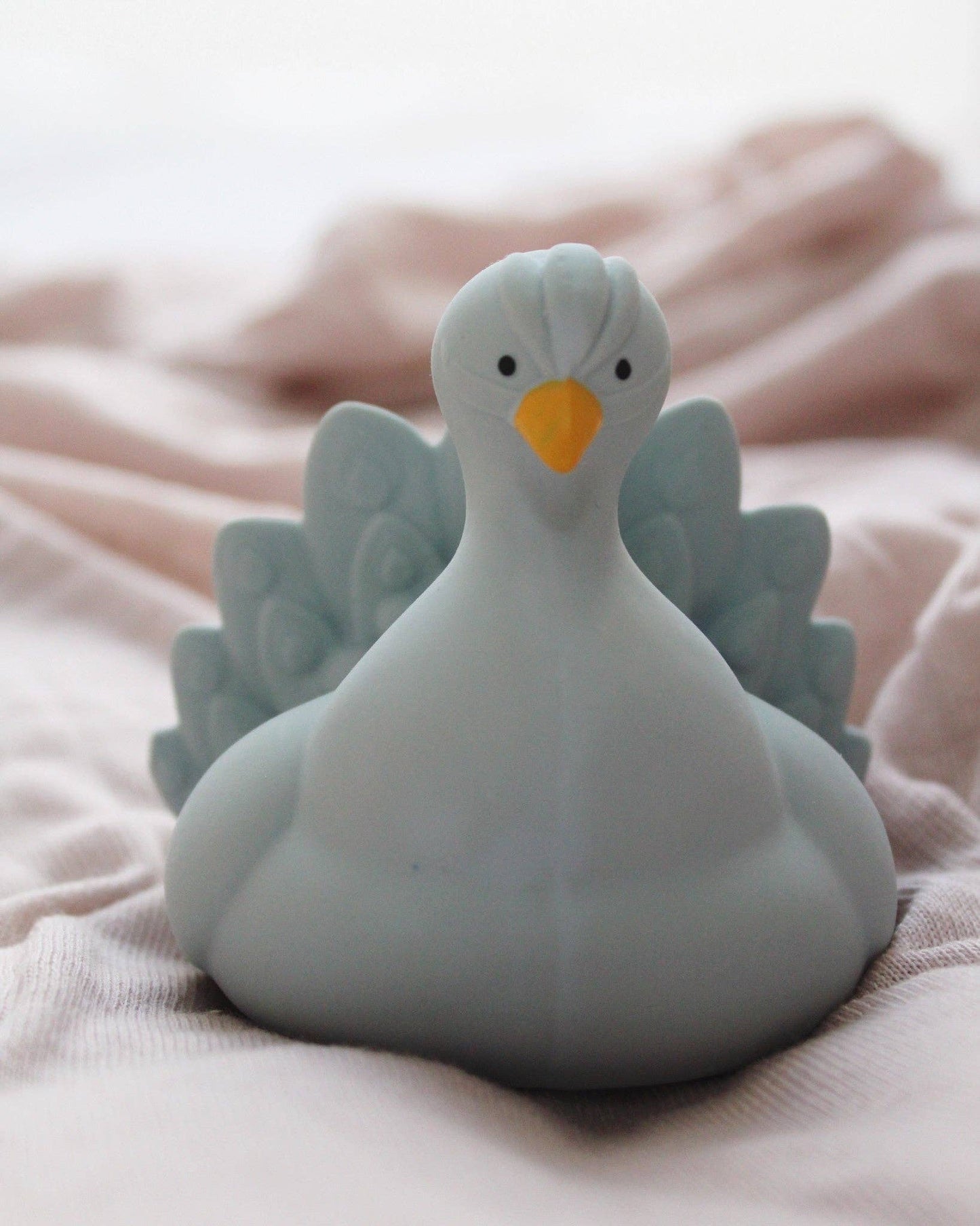 Natural Rubber Bath Toy | Light Blue Peacock