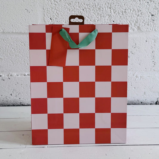 Burnt Sienna Checkerboard | Large Gift Bag
