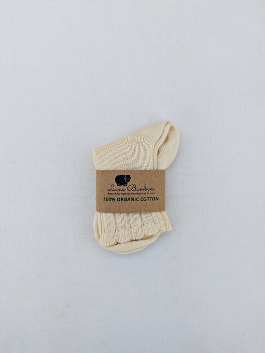 Lucia Organic Cotton Baby Socks | Ecru
