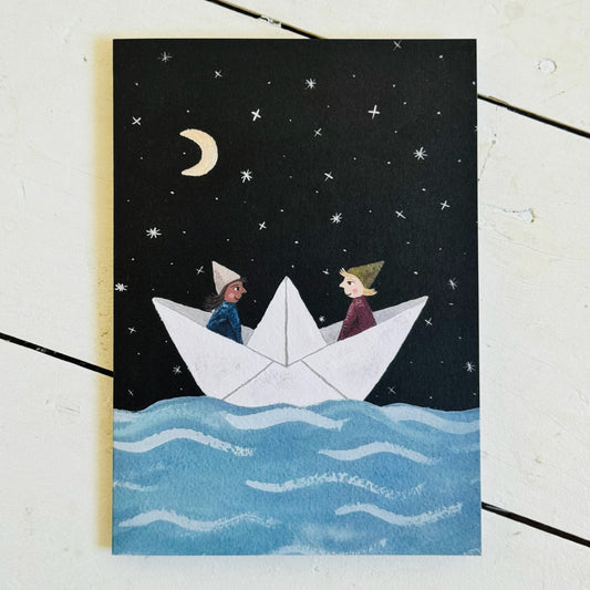 Paper Boat Greetings Card