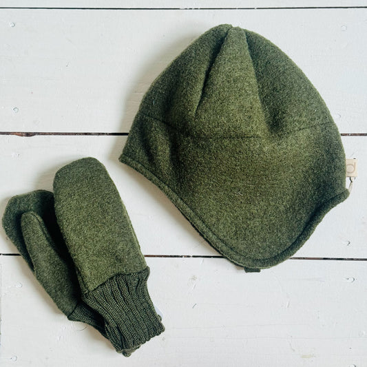 Organic Merino Boiled Wool Hat | Olive