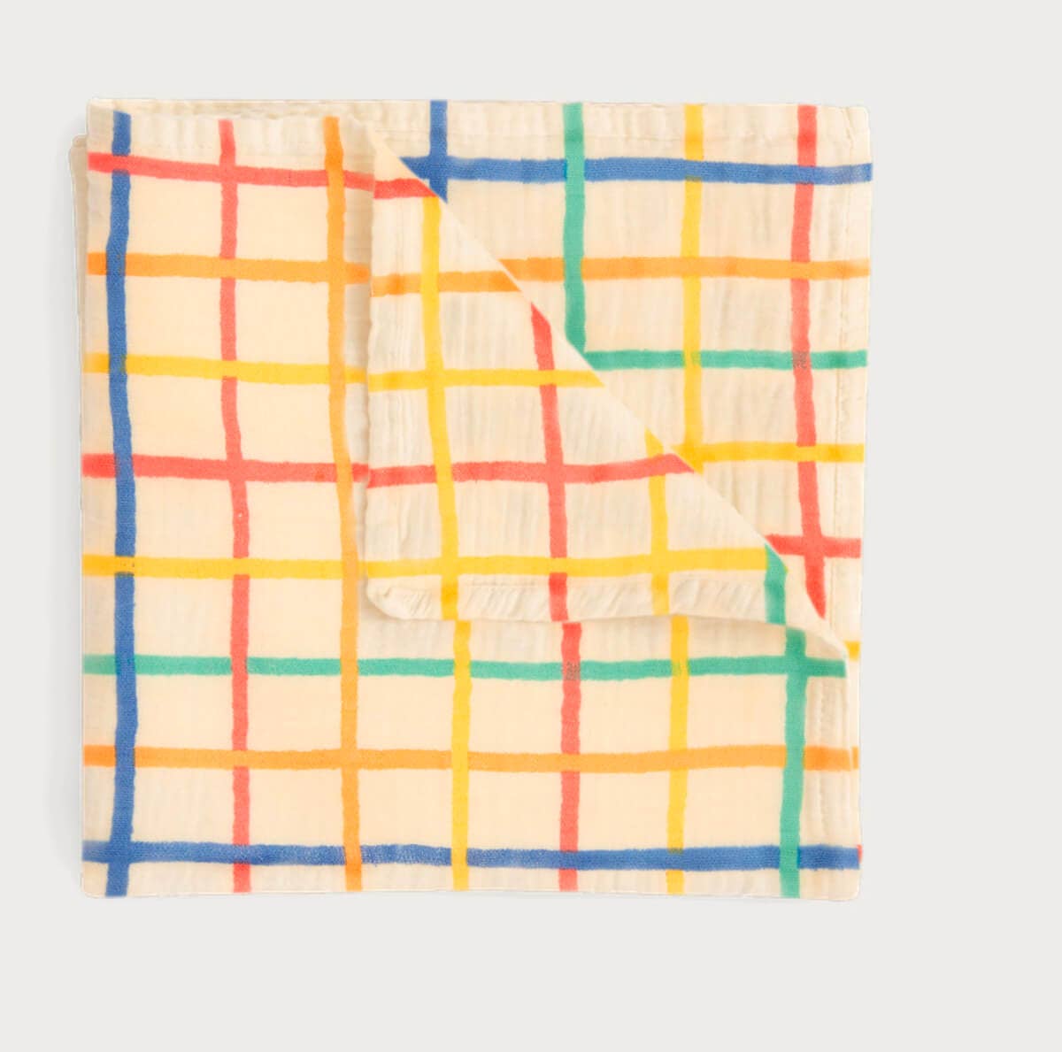 Ditto | Rainbow Check | Large Muslin Swaddle Blanket