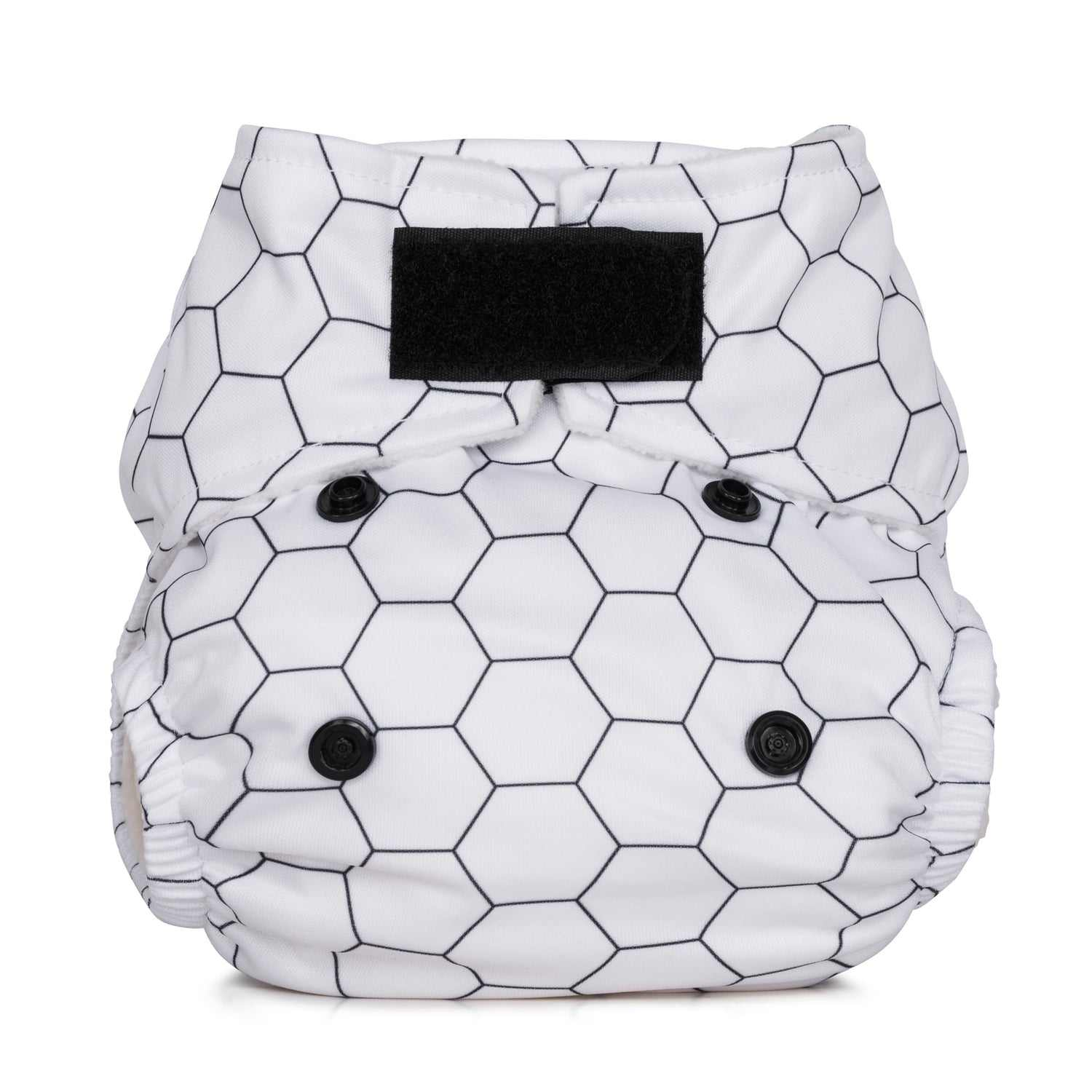 baba and boo newborn reusable nappy in monochrome honeycomb print