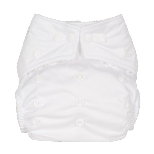 baba and boo reusable nappy cotton white birth to potty cloth nappy