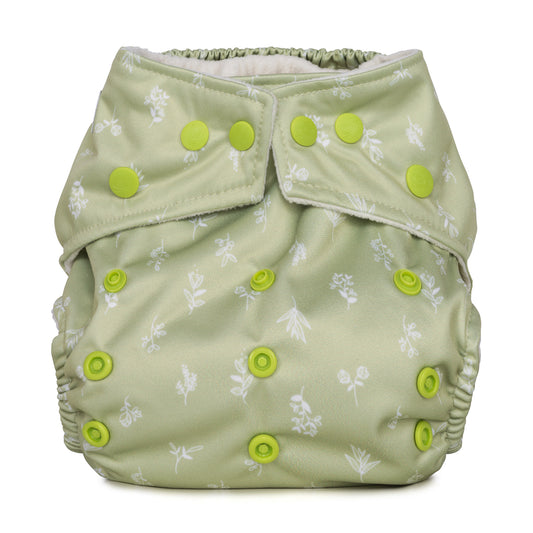 baba and boo one size pocket nappy saplings reusable nappy light green
