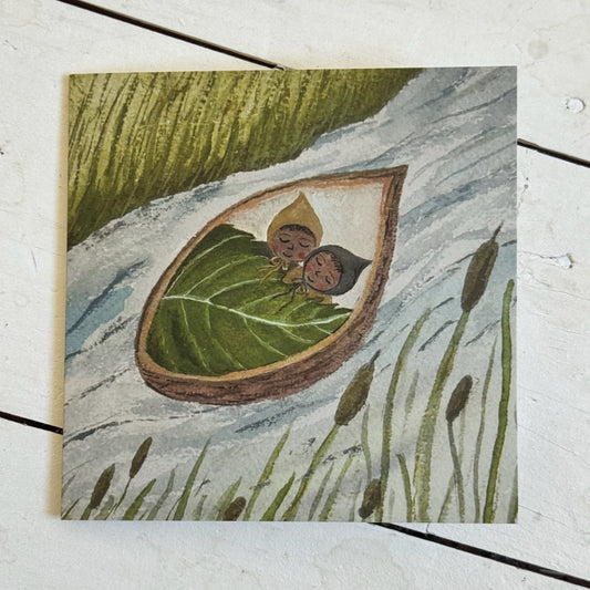 In a Nutshell Greetings Card Twins