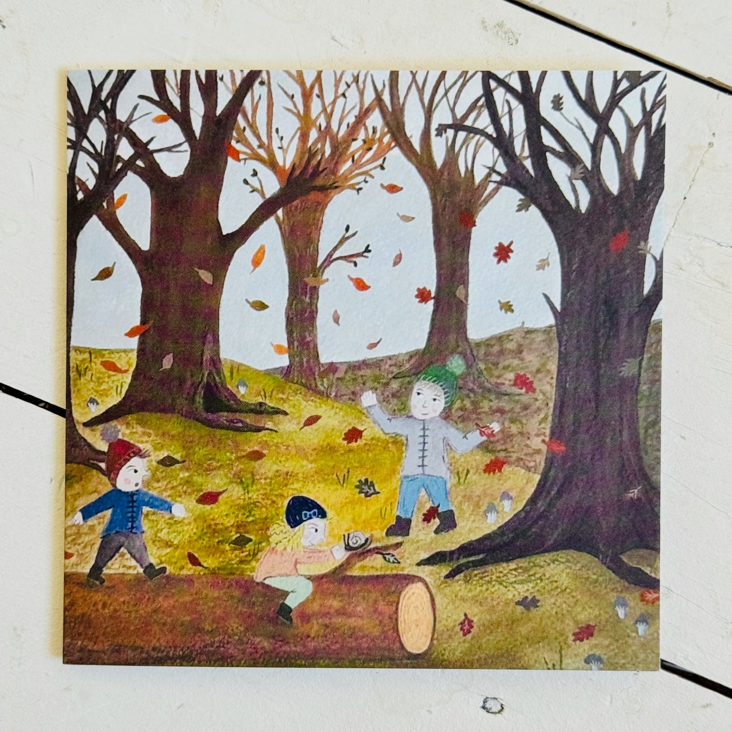 Autumn woods greetings card