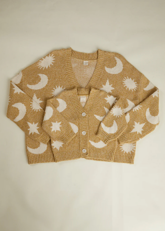 Cozmo Golden Moon Star Organic Cardigan