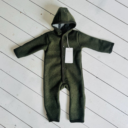 Organic Merino Boiled Wool Overall | Olive