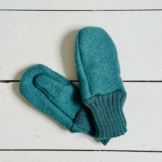 Organic Merino Boiled Wool Gloves | Eucalyptus